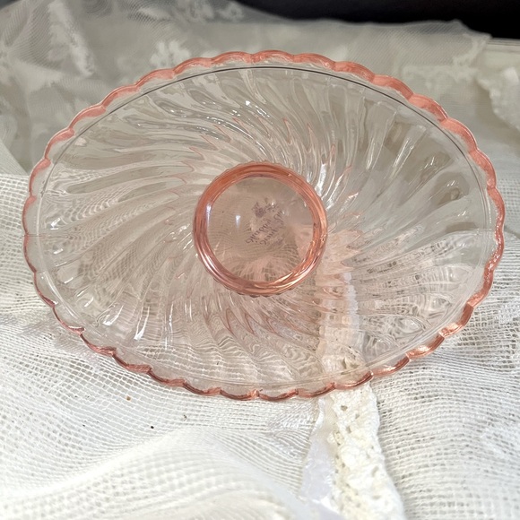 HTF Pre-Owned Rachel Ashwell Simply Shabby Chic Pink Swirl Glass Bathroom Set - Picture 10 of 12